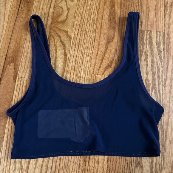 NWT Fabletics Double Layer Bra Navy Blue Semi-sheer size S - Picture 1 of 6